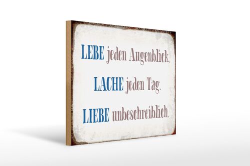 Holzschild Spruch 40x30cm liebe lache jeden Tag Geschenk