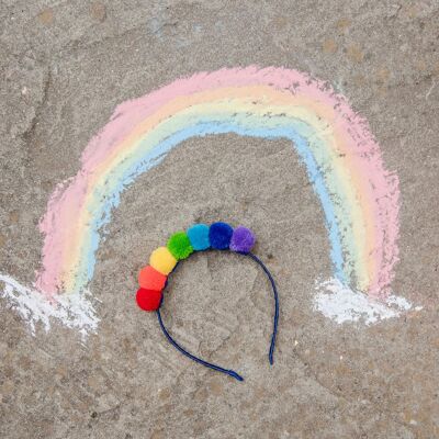 Arcobaleno Pom Pom AFascia per capelli
