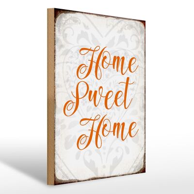 Cartello in legno con scritta "Home sweet Home" regalo cuore 30x40 cm