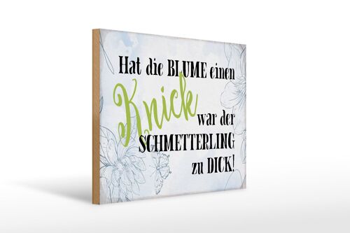 Holzschild Spruch 40x30cm hat Blume Knick Schmetterling