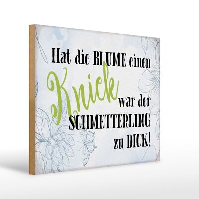 Holzschild Spruch 40x30cm hat Blume Knick Schmetterling