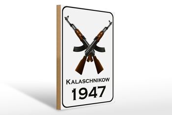Panneau en bois Fusil 30x40cm Kalachnikov 1947 1