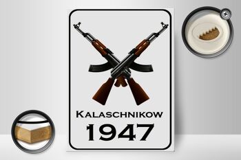 Panneau en bois Fusil 30x40cm Kalachnikov 1947 2