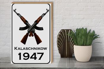 Panneau en bois Fusil 30x40cm Kalachnikov 1947 3