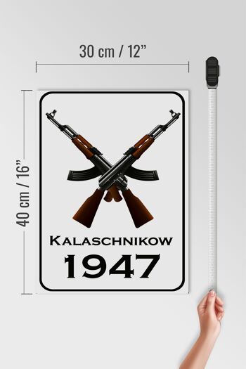 Panneau en bois Fusil 30x40cm Kalachnikov 1947 4