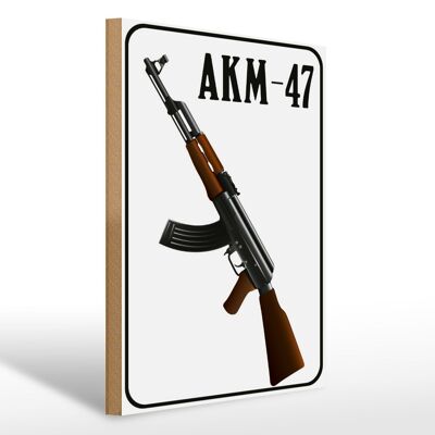 Cartel de madera rifle 30x40cm Kalashnikov AKM-47