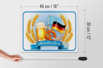 Panneau en bois note 40x30cm saucisse bretzel bière Oktoberfest 4