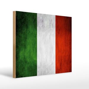 Drapeau panneau en bois 40x30cm drapeau Italie
