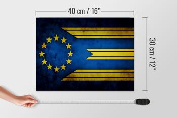 Drapeau panneau en bois 40x30cm drapeau Europe 4