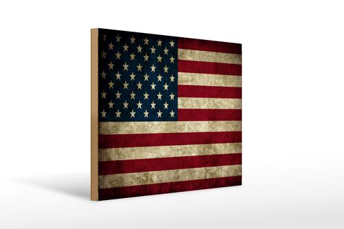 Holzschild Flagge 40x30cm Vereinigte Staaten Amerika USA