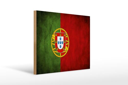 Holzschild Flagge 40x30cm Portugal Fahne