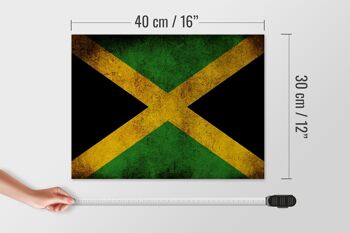 Drapeau panneau en bois 40x30cm drapeau Jamaïque 4