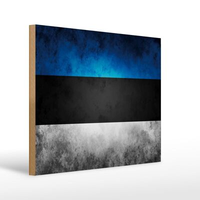 Bandera cartel de madera 40x30cm Bandera de Estonia