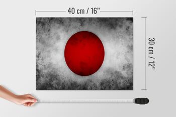 Drapeau panneau en bois 40x30cm drapeau Japon 4