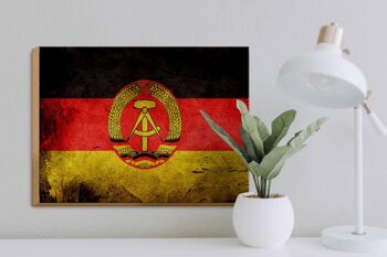Drapeau en bois 40x30cm, drapeau de la RDA, décoration murale 3