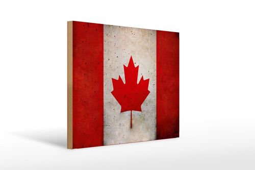 Holzschild Flagge 40x30cm Kanada Fahne Wanddeko