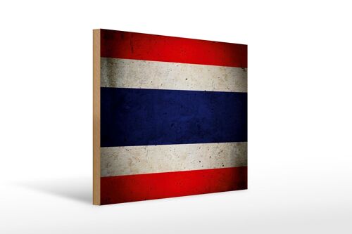 Holzschild Flagge 40x30cm Thailand Fahne Wanddeko