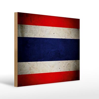 Holzschild Flagge 40x30cm Thailand Fahne Wanddeko