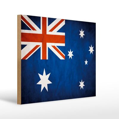 Bandera cartel de madera 40x30cm Bandera de Australia