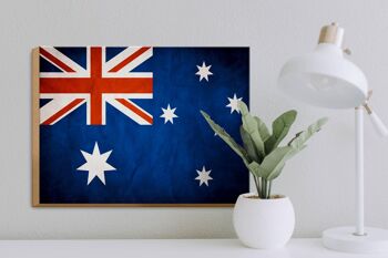 Drapeau panneau en bois 40x30cm drapeau Australie 3