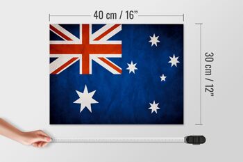 Drapeau panneau en bois 40x30cm drapeau Australie 4