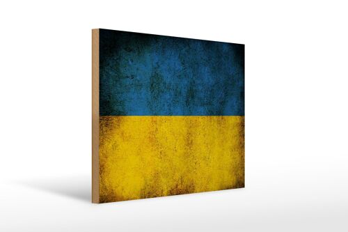 Holzschild Flagge 40x30cm Ukraine Fahne