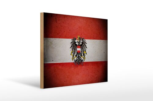 Holzschild Flagge 40x30cm Österreich Fahne Wappen