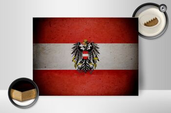 Drapeau en bois 40x30cm, drapeau autrichien, armoiries 2