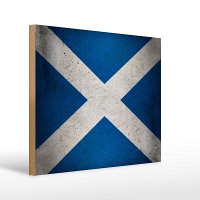 Bandera cartel de madera 40x30cm Bandera de Escocia