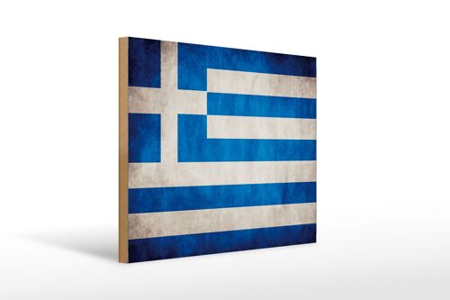 Holzschild Flagge 40x30cm Griechenland Fahne