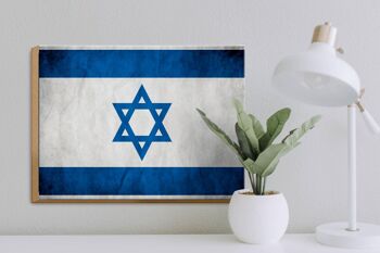 Drapeau en bois 40x30cm, drapeau d'israël, décoration murale 3