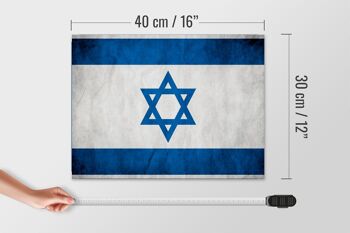 Drapeau en bois 40x30cm, drapeau d'israël, décoration murale 4