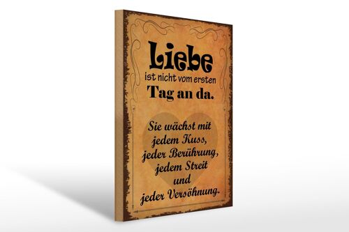 Holzschild Spruch 30x40cm Liebe ist nicht vom ersten Tag