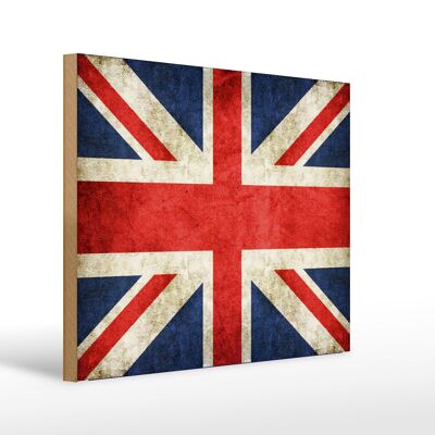 Holzschild Flagge 40x30cm United Kingdom Wanddeko