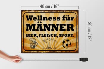 Panneau en bois indiquant 40x30cm Wellness Men Beer Meat 4