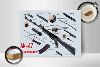 Fusil panneau en bois 40x30cm AK-47 Kalachnikov pièces détachées 2