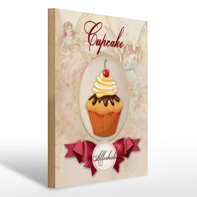 Letrero de madera que dice Cupcake Very Best 30x40cm