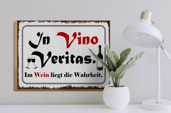 Panneau en bois indiquant 40x30cm en Vino Veritas Wine Truth 3
