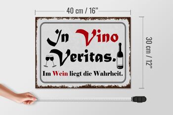 Panneau en bois indiquant 40x30cm en Vino Veritas Wine Truth 4