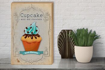 Panneau en bois indiquant 30x40cm Cupcake menthe chocolat meilleur 3