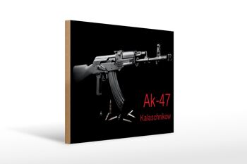 Fusil panneau en bois 40x30cm AK-47 Kalachnikov 1