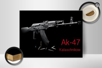 Fusil panneau en bois 40x30cm AK-47 Kalachnikov 2