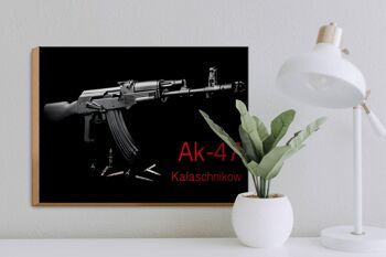 Fusil panneau en bois 40x30cm AK-47 Kalachnikov 3