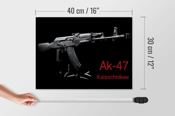 Fusil panneau en bois 40x30cm AK-47 Kalachnikov 4