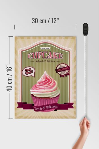 Panneau en bois alimentaire 30x40cm Cupcake naturel Delicious home 4