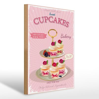 Holzschild Essen 30x40cm sweet Cupcakes best award