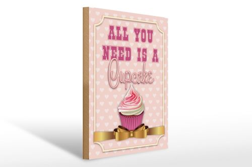 Holzschild Essen 30x40cm all you need is a Cupcake