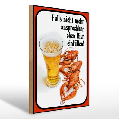 Holzschild Spruch 30x40cm falls nicht ansprechbar Bier