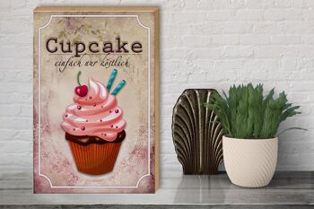 Panneau en bois indiquant 30x40cm Cupcake tout simplement délicieux 3