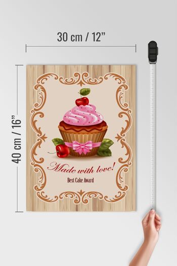 Panneau en bois nourriture 30x40cm prix du meilleur cupcake avec amour 4